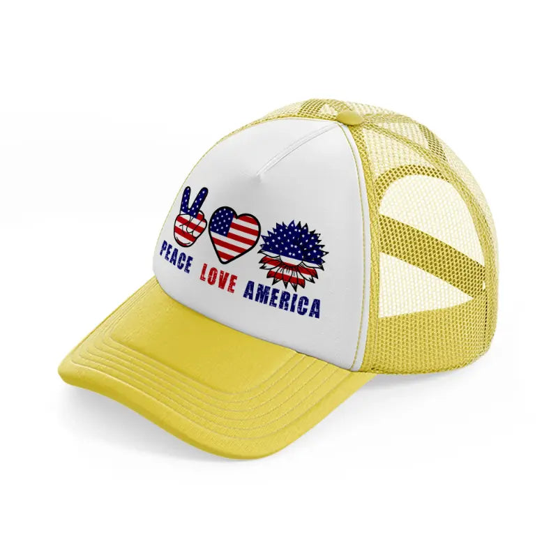 peace love america-010-yellow-trucker-hat