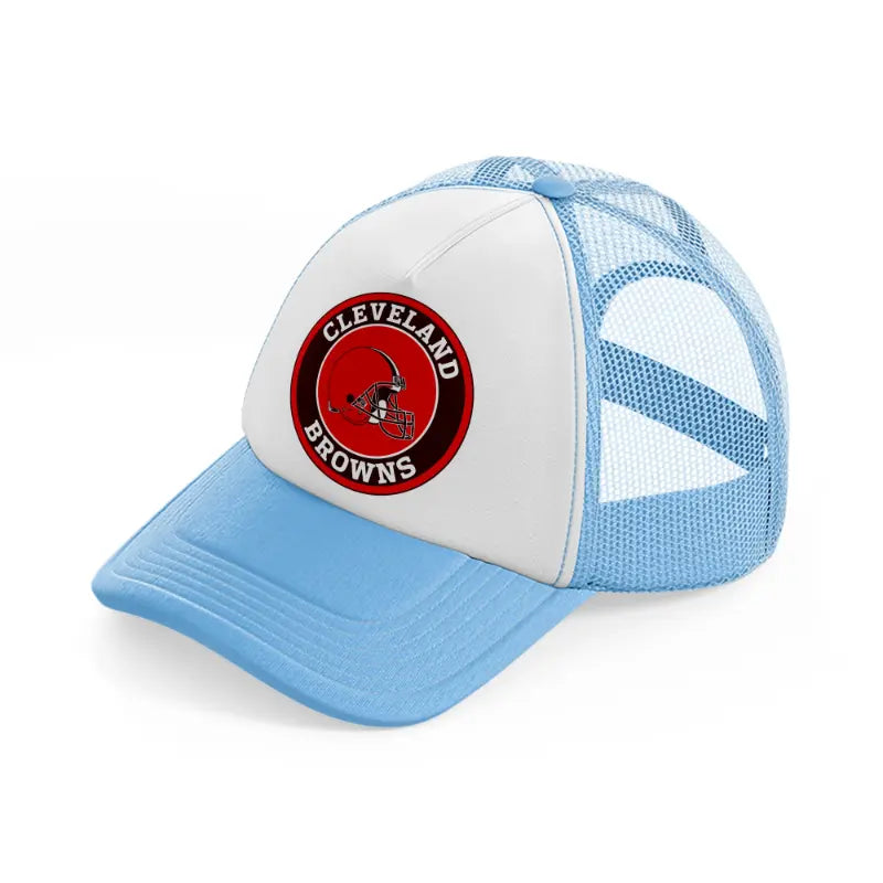 cleveland browns red and brown-sky-blue-trucker-hat