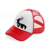 hunting symbol red and white trucker hat