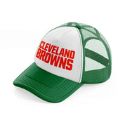 cleveland browns text-green-and-white-trucker-hat