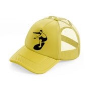 surfing surfer gold trucker hat