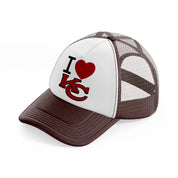 i love kc-brown-trucker-hat