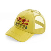 christmas trees est 1992 pine spruce fir cut & carry gold trucker hat