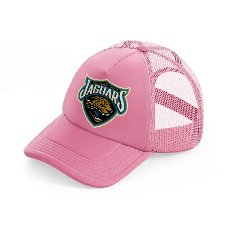 jacksonville jaguars white badge-pink-trucker-hat