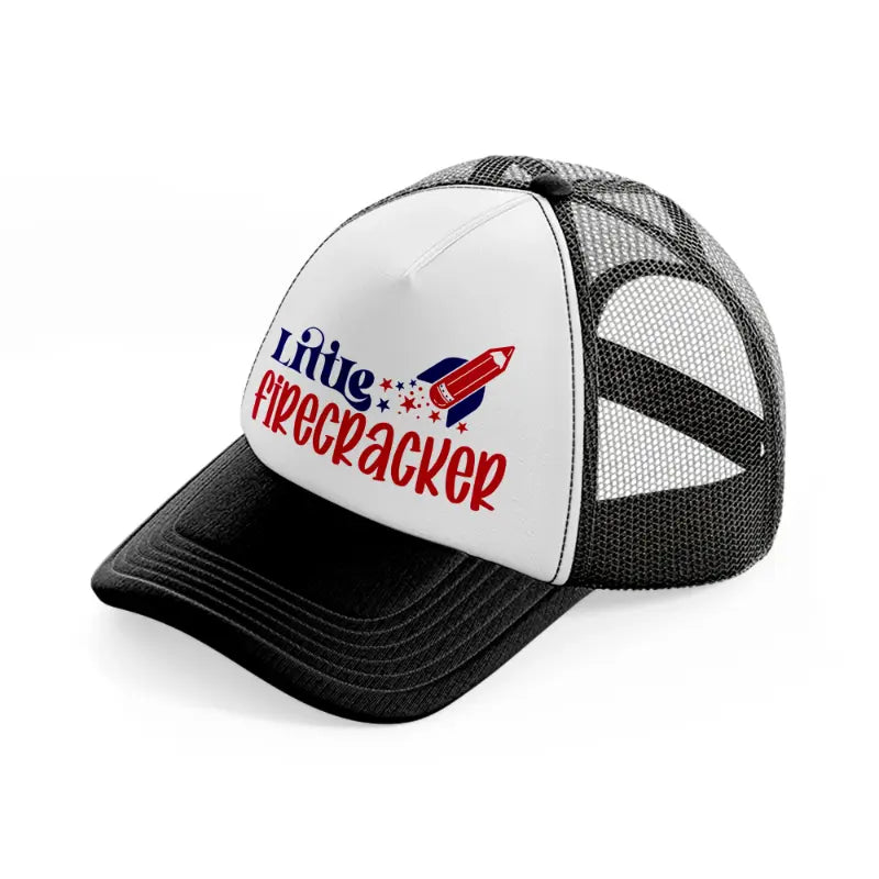 little firecracker-01-black-and-white-trucker-hat