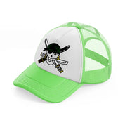 zoro logo-lime-green-trucker-hat