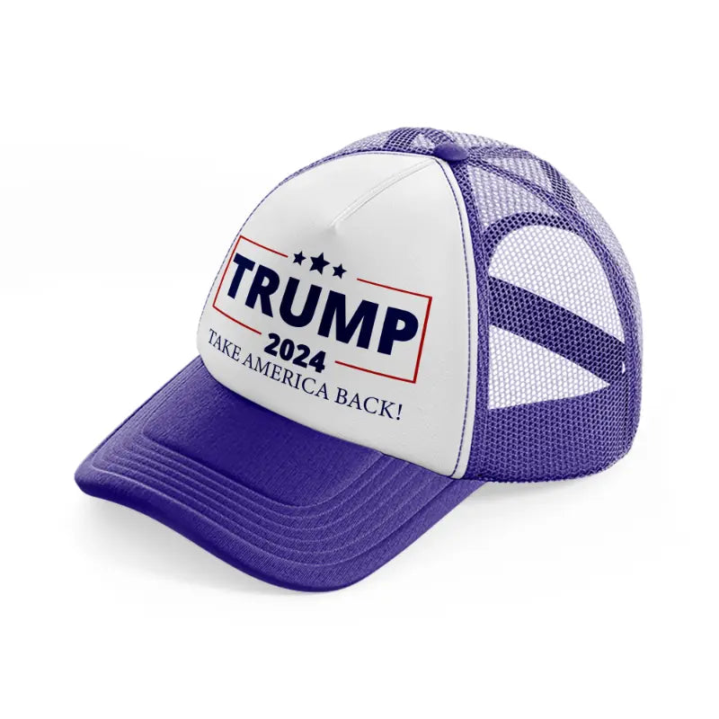 Trump 2024 Take America Back purple Trucker Hat