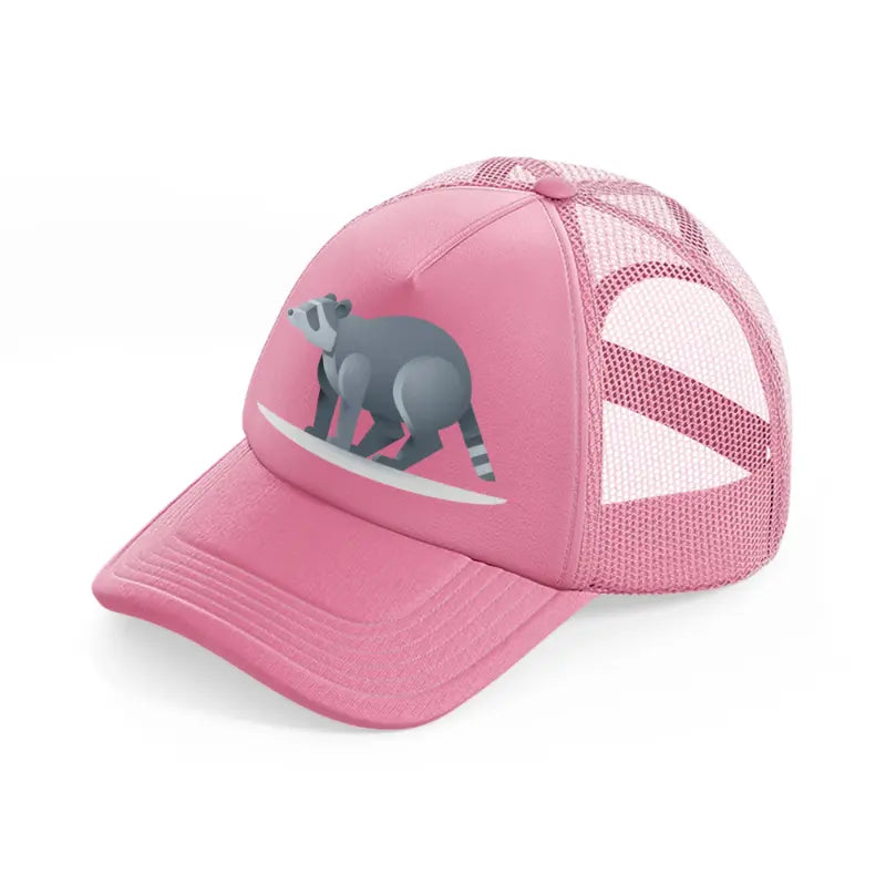 014-raccoon-pink-trucker-hat