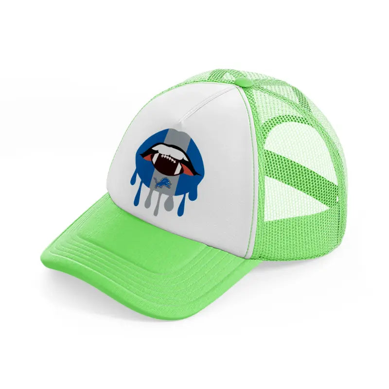detroit lions mouth-lime-green-trucker-hat