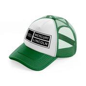 ford mercury lincoln green and white trucker hat