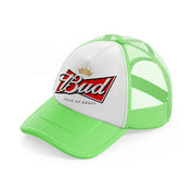 bud king of beers lime green trucker hat