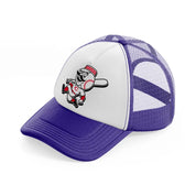 cincinnati reds retro emblem-purple-trucker-hat