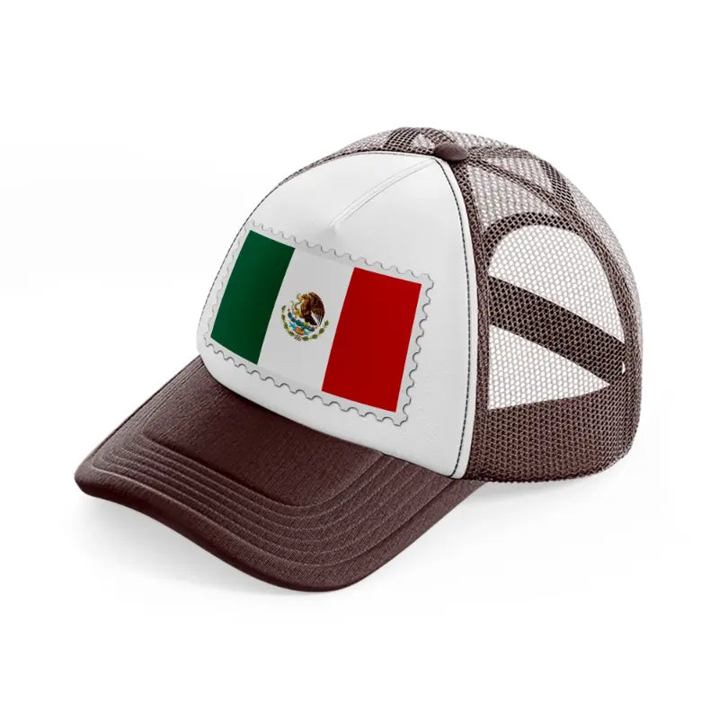 mexico stamp-brown-trucker-hat