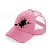 flying witch pink trucker hat