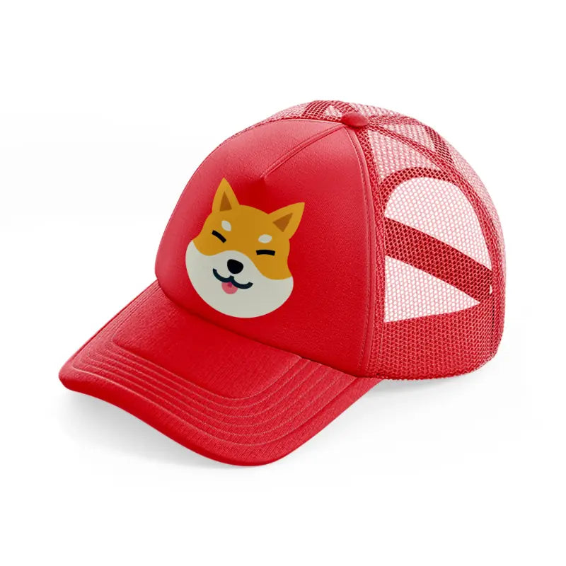 028 shiba inu red trucker hat