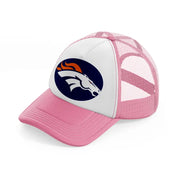 denver broncos blue badge-pink-and-white-trucker-hat