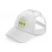 easily distracted by golf balls-white-trucker-hat