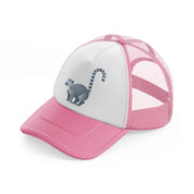 030 lemur pink and white trucker hat