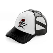 pirate symbol-black-and-white-trucker-hat