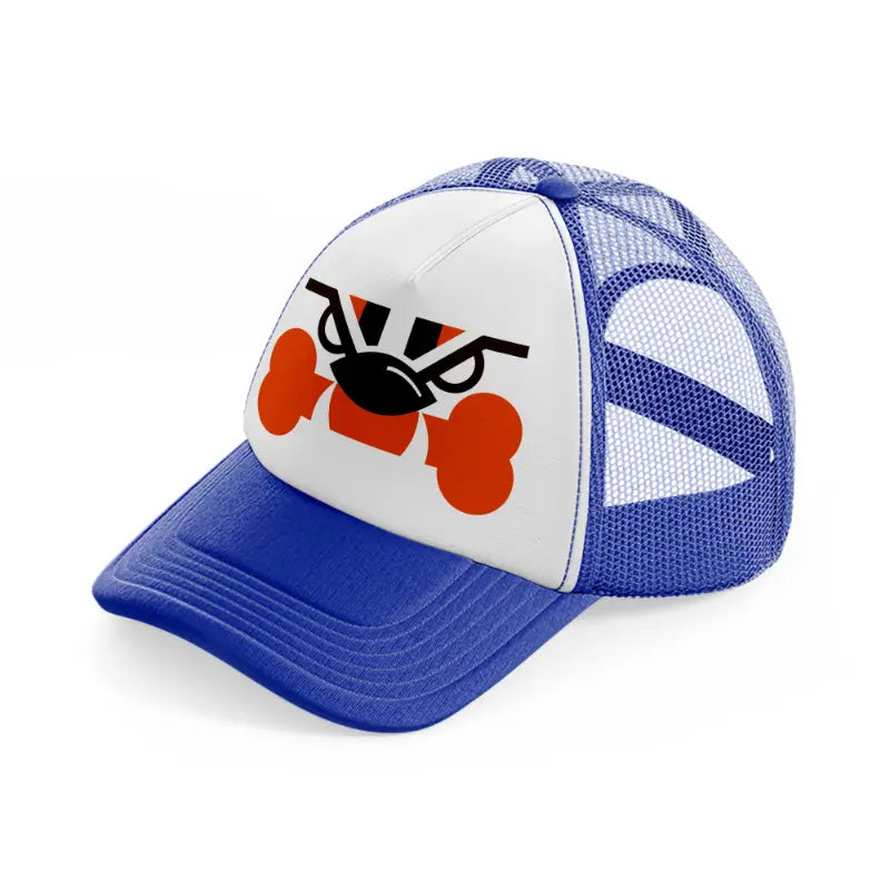 cleveland browns minimalistic-blue-and-white-trucker-hat