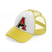 arizona diamondbacks letter-yellow-trucker-hat