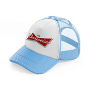 budweiser logo white-sky-blue-trucker-hat