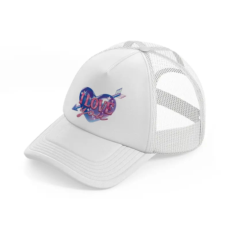 i love you puple white trucker hat