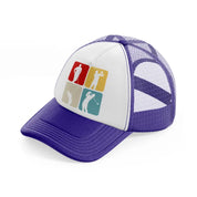 golf pose-purple-trucker-hat