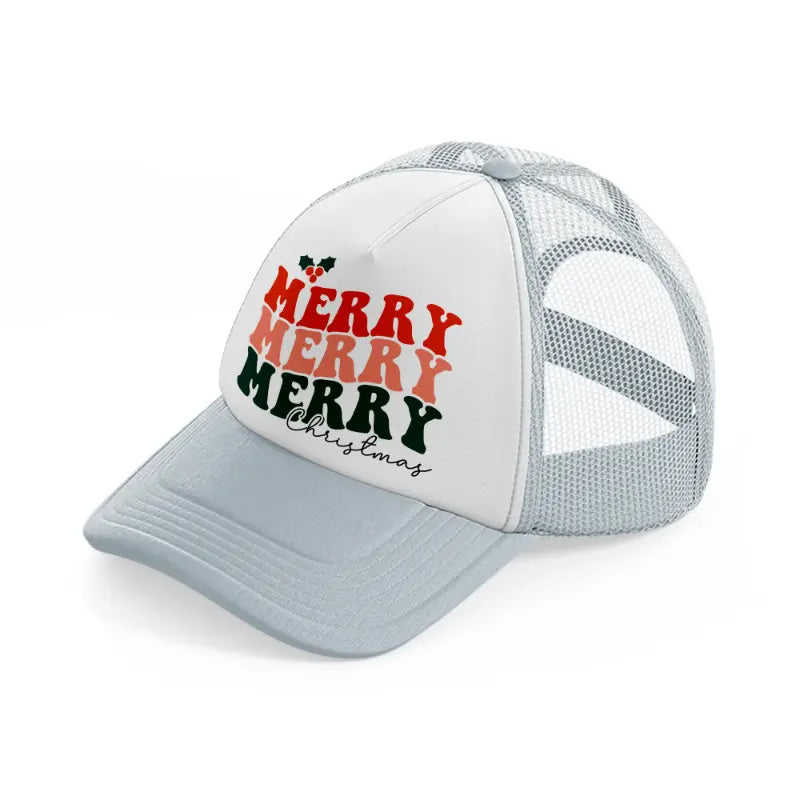 merry christmas-grey-trucker-hat