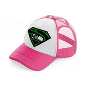 seattle seahawks super hero-neon-pink-trucker-hat