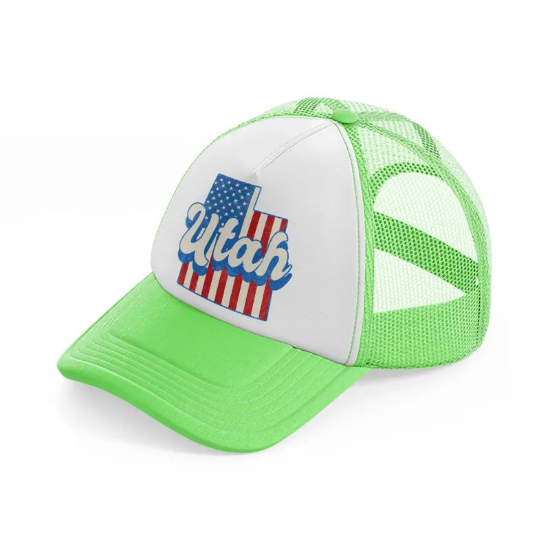 utah flag-lime-green-trucker-hat