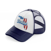 florida flag navy blue and white trucker hat