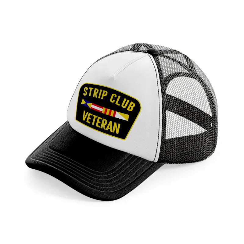 Strip Club Veteran black-and-white Trucker Hat