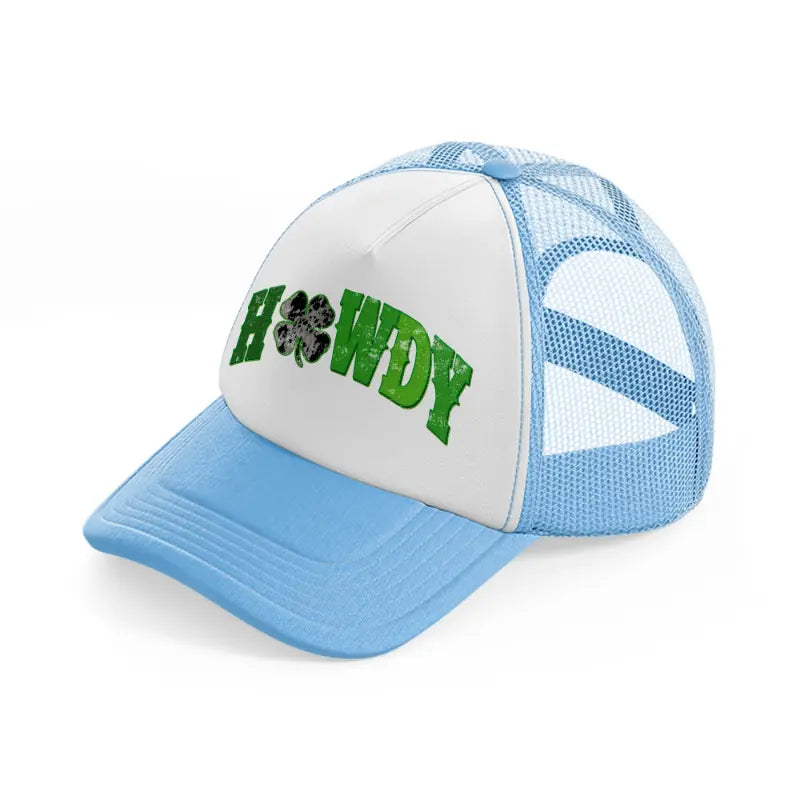 howdy clover-sky-blue-trucker-hat