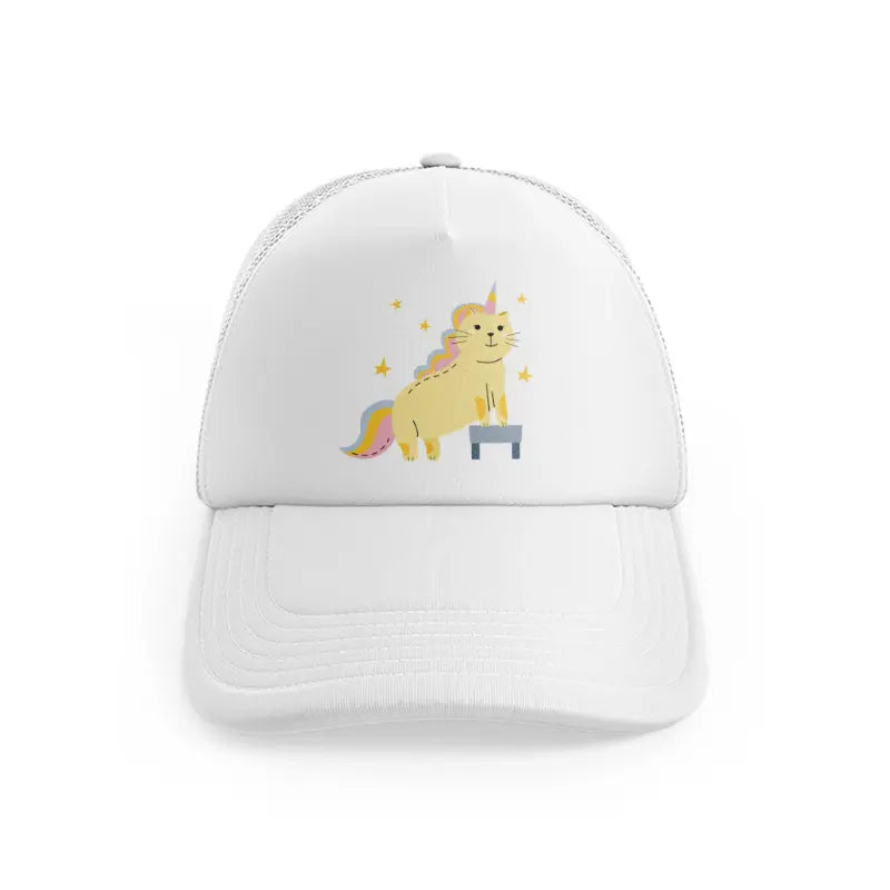 025-unicorn-white-trucker-hat