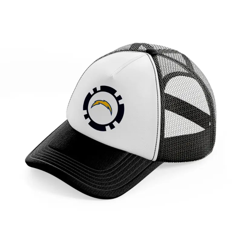 los angeles chargers supporter-black-and-white-trucker-hat