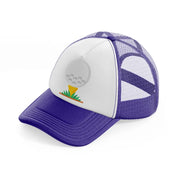 golf ball in grass-purple-trucker-hat