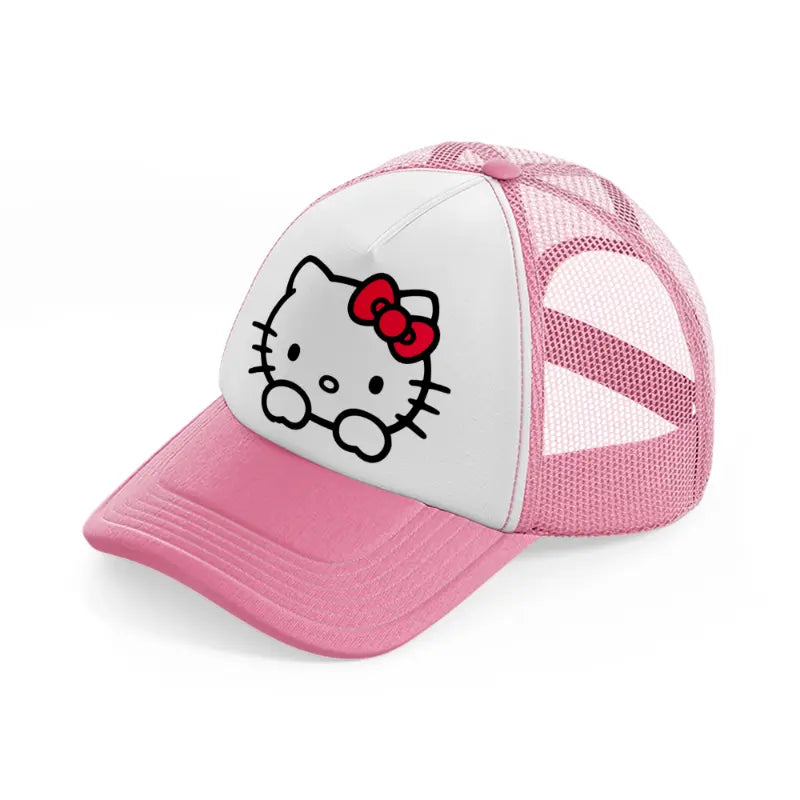hello kitty basic-pink-and-white-trucker-hat