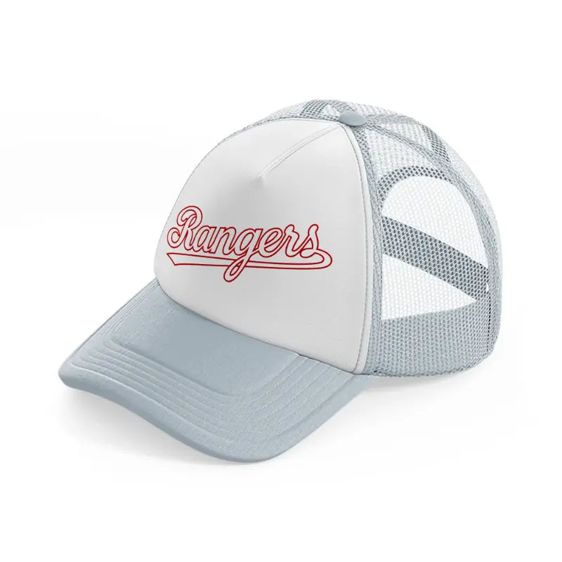 rangers logo-grey-trucker-hat