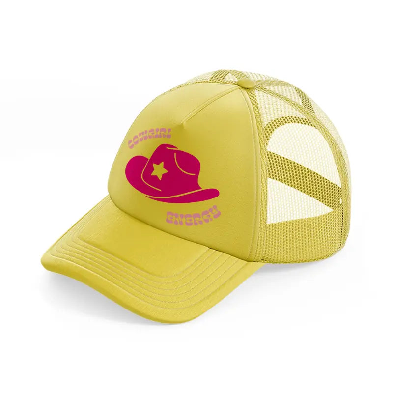 cowgirl energy-gold-trucker-hat