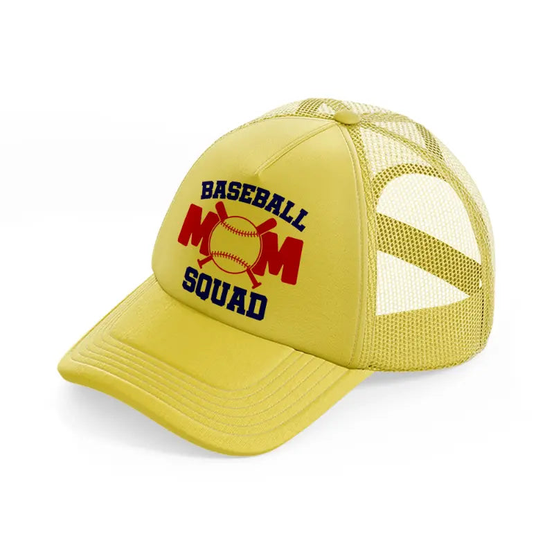 baseball mom squad-gold-trucker-hat