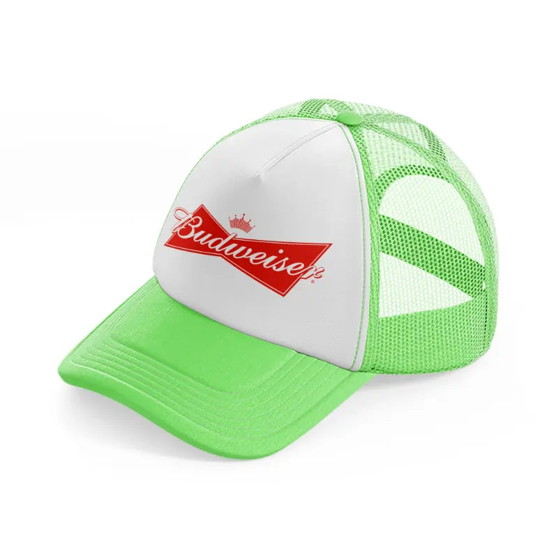 budweiser simple logo lime green trucker hat