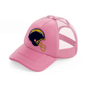 los angeles chargers helmet-pink-trucker-hat