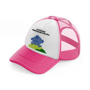 little miss monster on the hill-neon-pink-trucker-hat