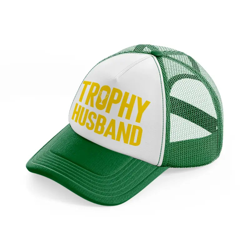 Trophy Husband green-and-white Trucker Hat