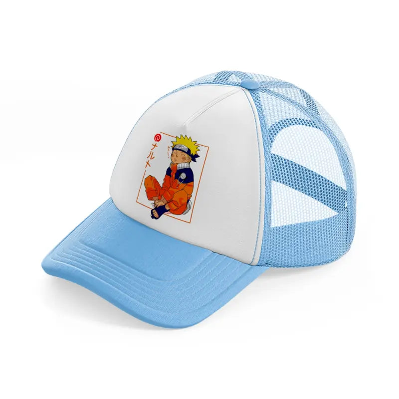 naruto square sky blue trucker hat