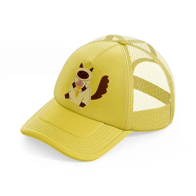 008 ice cream gold trucker hat