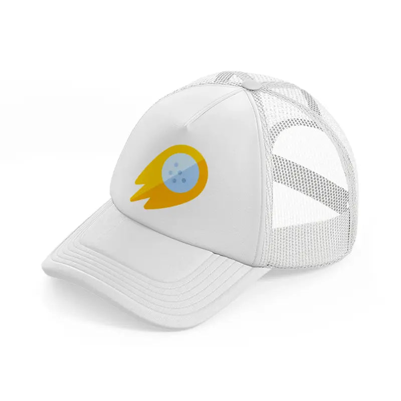 golden golf ball white trucker hat