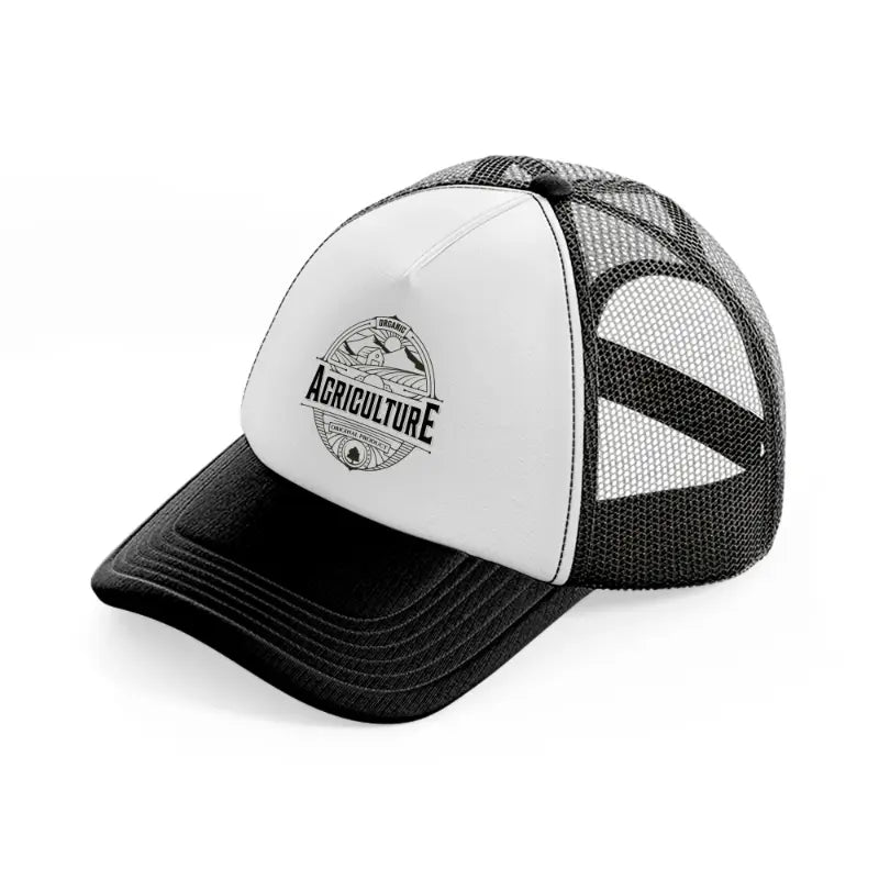 organic agriculture original product-black-and-white-trucker-hat