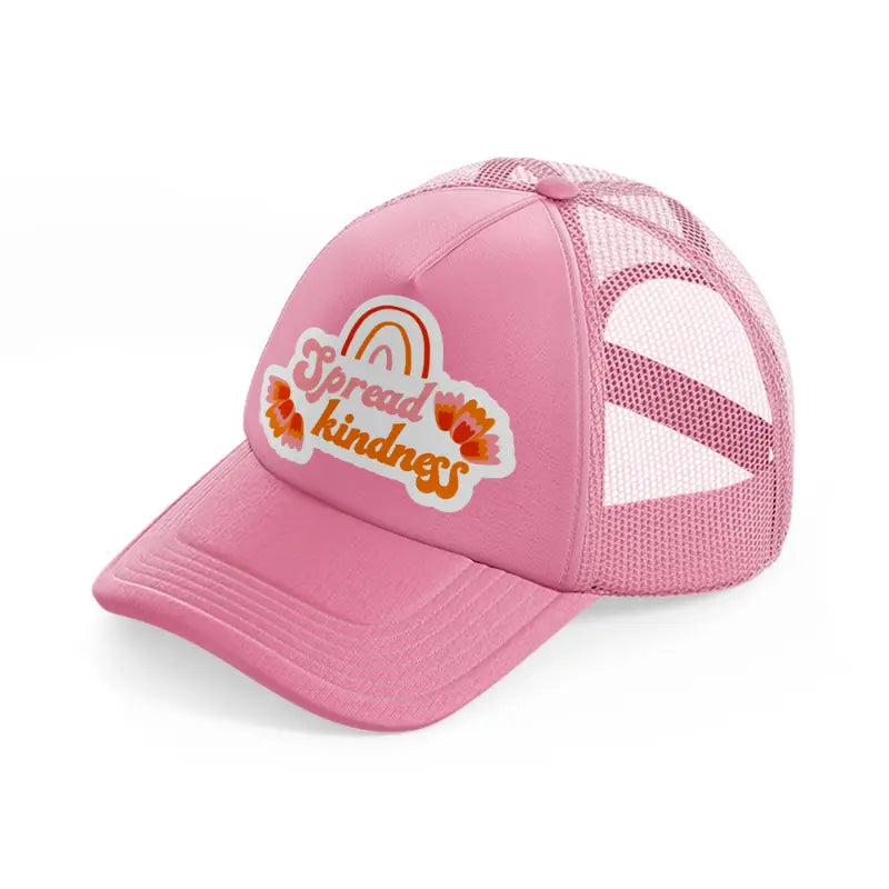 retro positive stickers (3) pink trucker hat